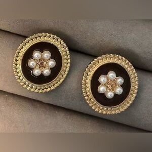 Gold&Black Pearl Earrings